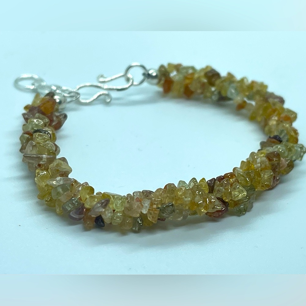 Golden Zircon Chips 925 Bracelet